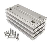 Magnetpro 8 pièces Aimants rectangulaires en néodyme 30 kg force 60 x 13,5 x 5 mm avec trou fraisé et capsule, aimant en pot ménager et industriel avec vis