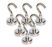 Magnetpro Crochet magnétique 9 kg Super Puissance d'aspiration Aimants puissants en néodyme Magnétique pour Portes, armoires, plafonds, ferrures, ferrures industrielles (6 pièces)