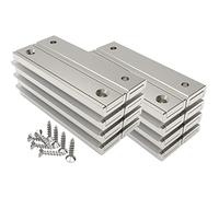 Magnetpro Lot de 16 aimants rectangulaires - 30 kg - Force : 60 x 13,5 x 5 mm - Avec trou et capsule en acier - Pour la maison et l'industrie - Avec vis
