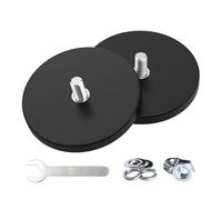 Magnetpro Lot de 2 aimants puissants caoutchoutés antidérapants, anti-rayures et anti-corrosion, puissance de colle de plus de 30 kg, avec filetage extérieur en acier inoxydable 1/4"-20 et écrou en