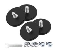 Magnetpro Lot de 4 aimants puissants caoutchoutés antidérapants, anti-rayures et anti-corrosion, puissance de colle de plus de 15 kg, avec filetage extérieur en acier inoxydable 1/4"-20 et écrou en