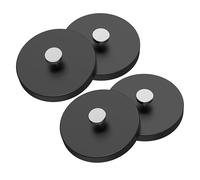 Magnetpro Lot de 4 aimants puissants caoutchoutés antidérapants - Dimensions : Ø 43 mm - Force d'adhérence 15 kg - Montage magnétique avec boucle de suspension en forme de T