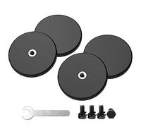 Magnetpro Lot de 4 aimants puissants caoutchoutés antidérapants - Dimensions : Ø 43 mm - Force d'adhérence : 15 kg - Socle de montage magnétique pour barres lumineuses et miroirs supplémentaires pour