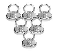 Magnetpro Lot de 6 crochets magnétiques en néodyme super puissants - 55 kg - Crochets magnétiques avec trou Counterunk Hole Eyebolt pour la maison, la cuisine sur le lieu de travail et le garage