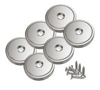 Magnetpro Lot de 6 disques Aimants avec capsule 55 kg force de traction 36 x 8 mm, aimant en pot avec vis
