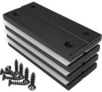 Magnetpro Lot de 8 aimants rectangulaires - 30 kg - Force : 60 x 13,5 x 5 mm - Revêtement époxy noir - Résistance à la rouille - Convient pour l'extérieur, la maison et l'industrie - Avec vis
