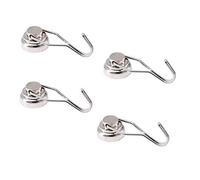 Magnetpro Pack de 4 crochets puissants à pivotement pivotant de 38 lb - Idéal pour réfrigérateur, crochet pour porte, ustensiles pour grill, mur de cabine de croisière, porte-outils de garage.