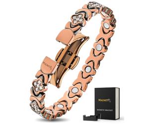 MagnetRX® Bracelet Femme en Cuivre 99,9% - Motif Trèfle