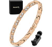 MagnetRX® Bracelet Femme Ultra Puissant - Bracelet Aimanté en Acier Inoxydable avec Cristaux - Bijou Élégant Réglable avec Outil (Or Rose)