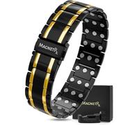 MagnetRX® Bracelet magnétique en titane pour homme avec triple épaisseur - Bandes magnétiques avec fermeture pliable de qualité supérieure et longueur réglable avec outil de taille, 23 centimeters,