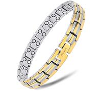 MagnetRX® Bracelet Magnetique Femme en Titane - Bracelet Aimanté Réglable avec Outil de Mise à Taille - Modèle Argent & Or Élégant