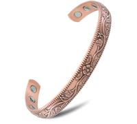 MagnetRX® Copper Bracelet - Collier Magnétique pour Femmes en Cuivre Pures 99,9% Adaptable (Style Fleuri)