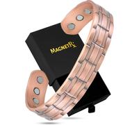 MagnetRX® Magnetic Copper Bracelets for Men - Effective 99.9% Pure Copper Bracelet for Men - Adjustable Magnetic Bracelets (Stamped Chain)