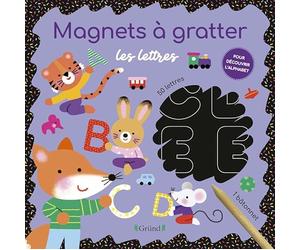 Magnets à gratter - Les lettres - Pochette avec 3 planches à gratter - Dès 3 ans