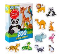 Magnets Animaux Zoo pour Enfants 1-4 Ans - Magdum - 20 Grands Magnets Frigo - Jeu Éducatif Animaux Jungle pour Tout-Petits - Apprentissage Montessori STEM Préscolaire - Cadeau