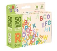 Jeujura - Magnets Bois 50 Lettes Majuscules - pour accompagner Les Tableaux - Aimantées en Bois - Familiariser avec l'écriture - Coffret Carton 17x15x4cm - A partir de 3 Ans - 8966