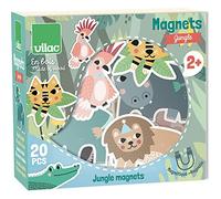Magnets de la Jungle 20 Pièces en Bois Décor Michelle Carlslund Dès 2 Ans | Formes de lettres amusantes | utilisables sur tableau ou frigo | développe motricité et reconnaissance | idée cadeau et malin