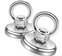 Magnets Extra Forts Grands, Aimants de Pêche Magnétique de 36 mm avec Trou, 2 Pièces Aimants Néodyme Extra Forts avec Bagues de Levage et Vis pour Pêche Magnétique, Camping, Industrie, Croisière
