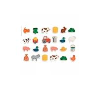 Janod - 24 Magnets Ferme - Animaux de la Ferme - Jouet en Bois - Jeu Éducatif Magnétique, pour Manipuler, Expérimenter et s’Amuser - Dès 2 Ans, J08157