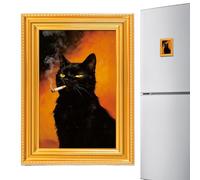 Magnets for Fridge - Cat Pattern Locker Decorations Sign - Wooden Frame Strong Fridge Magnets | for Playroom School Workplace | Home Kitchen