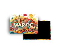 Magnets Frigo - 120 Pays au Choix - Souvenirs Touristiques Pays du Monde - Aimants Décoratifs Réfrigérateur - Cadeau Voyage - Style Traditionnel - 5,4 x 7,8 cm - 1 Unité (Maroc)