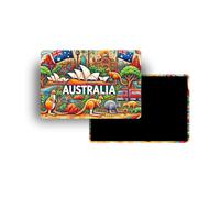 Magnets Frigo - 120 Pays au Choix - Souvenirs Touristiques Pays du Monde - Aimants Décoratifs Réfrigérateur - Cadeau Voyage - Style Traditionnel - 5,4 x 7,8 cm - 1 Unité (Australie)