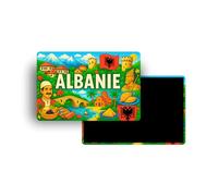 Magnets Frigo - 120 Pays au Choix - Souvenirs Touristiques Pays du Monde - Aimants Décoratifs Réfrigérateur - Cadeau Voyage - Style Traditionnel - 5,4 x 7,8 cm - 1 Unité (Albanie)