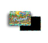 Magnets Frigo - 120 Pays au Choix - Souvenirs Touristiques Pays du Monde - Aimants Décoratifs Réfrigérateur - Cadeau Voyage - Style Traditionnel - 5,4 x 7,8 cm - 1 Unité (Thaïlande)
