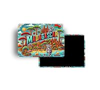 Magnets Frigo - 120 Pays au Choix - Souvenirs Touristiques Pays du Monde - Aimants Décoratifs Réfrigérateur - Cadeau Voyage - Style Traditionnel - 5,4 x 7,8 cm - 1 Unité (Madagascar)