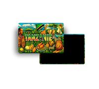 Magnets Frigo - 120 Pays au Choix - Souvenirs Touristiques Pays du Monde - Aimants Décoratifs Réfrigérateur - Cadeau Voyage - Style Traditionnel - 5,4 x 7,8 cm - 1 Unité (Tanzanie)