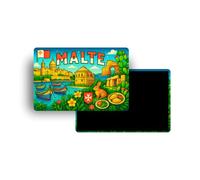 Magnets Frigo - 150 Pays au Choix - Souvenirs Touristiques Pays du Monde - Aimants Décoratifs Réfrigérateur - Cadeau Voyage - Style Traditionnel - 5,4 x 7,8 cm - 1 Unité (Malte 2)