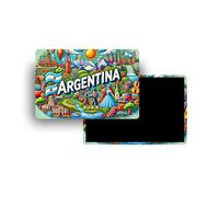 Magnets Frigo - 150 Pays au Choix - Souvenirs Touristiques Pays du Monde - Aimants Décoratifs Réfrigérateur - Cadeau Voyage - Style Traditionnel - 5,4 x 7,8 cm - 1 Unité (Argentine)