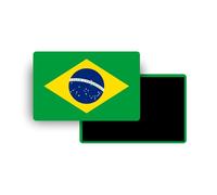 Magnets Frigo - 150 Pays au Choix - Souvenirs Touristiques Pays du Monde - Aimants Décoratifs Réfrigérateur - Cadeau Voyage - Style Traditionnel - 5,4 x 7,8 cm - 1 Unité (Brésil (Drapeau))
