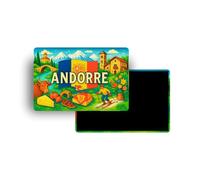 Magnets Frigo - 150 Pays au Choix - Souvenirs Touristiques Pays du Monde - Aimants Décoratifs Réfrigérateur - Cadeau Voyage - Style Traditionnel - 5,4 x 7,8 cm - 1 Unité (Andorre)
