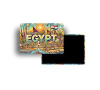 Magnets Frigo Egypte - 18 Modèles au Choix - Souvenirs Touristiques Pays du Monde - Aimants Décoratifs Réfrigérateur - Cadeau Voyage - Style Traditionnel - 5,4 x 7,8 cm - 1 Unité (Égypte)
