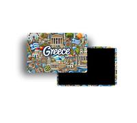 Magnets Frigo Grèce - 18 Modèles au Choix - Souvenirs Touristiques Pays du Monde - Aimants Décoratifs Réfrigérateur - Cadeau Voyage - Style Traditionnel - 5,4 x 7,8 cm - 1 Unité (Grèce)