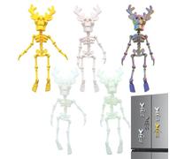 Magnets Frigo Halloween - 5 Pièces Figures Gothiques Amovibles, Autocollants Articulés pour Farce, Décor Interactif Thanksgiving