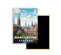 Magnets Frigo Villes du Monde - 300 Modèles aux Choix - Aimants Réfrigérateur - Souvenirs Touristiques - Cadeau Original - 5,4 x 7,8 cm - 1 Unité (Manchester)