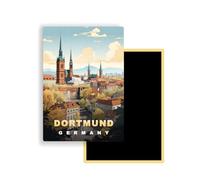 Magnets Frigo Villes du Monde - 300 Modèles aux Choix - Aimants Réfrigérateur - Souvenirs Touristiques - Cadeau Original - 5,4 x 7,8 cm - 1 Unité (Dortmund)