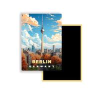 Magnets Frigo Villes du Monde - 300 Modèles aux Choix - Aimants Réfrigérateur - Souvenirs Touristiques - Cadeau Original - 5,4 x 7,8 cm - 1 Unité (Berlin)