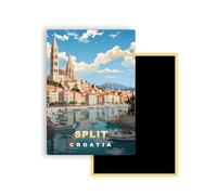 Magnets Frigo Villes du Monde - 300 Modèles aux Choix - Aimants Réfrigérateur - Souvenirs Touristiques - Cadeau Original - 5,4 x 7,8 cm - 1 Unité (Split)
