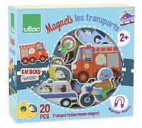 Vilac – Magnets Les transports – Jouet éducatif 20 pièces aimantées – À partir de 2 ans