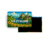 Magnets Régions & Départements Souvenirs Touristiques France - Carte Postale Aimantée Ultra Colorée 126 Modèles - Souvenirs aimantés de Voyage à Collectionner (35 - Ille-et-Vilaine)