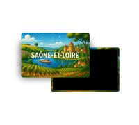 Magnets Régions & Départements Souvenirs Touristiques France - Carte Postale Aimantée Ultra Colorée 130 Modèles - Souvenirs aimantés de Voyage à Collectionner (71 - Saône-et-Loire)