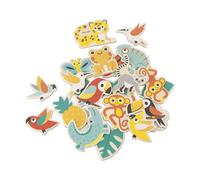 Magnets tropicaux en bois fsc 24 pièces jaune TU