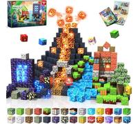 Magneverse Construction magnetique Enfant 150 Pièces Blocs de Construction Magnétiques - Forêt Dinosaures - Jouet Montessori pour Enfants de 3 4 5 6 7 8 9 Ans Cadeaux pour Garçons et Filles