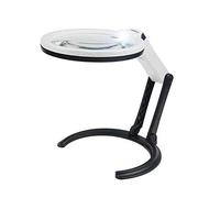 Magnifier Desktop Glass Compatible with Old Man Kids Reading Power with LED Light Folding 6X 10x Glass Repair Magnifying