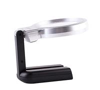 Magnifier Foldable Hand-Held Desktop Glass with Light HD 10X Old Reading Amplifier Repair Magnifying