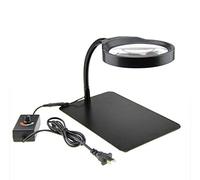 Magnifique, 5x Hands Hands Free Maginier avec des lumières LED, descente de verre Bijoutiers Bijoutiers Magrands Light réglable pour la table Hobby de chevalet, lecture, artisanat, dégénérescence