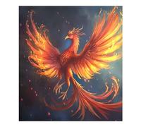 Magnifique autocollant magnétique pour lave-vaisselle Motif phœnix feu 58,4 x 66 cm